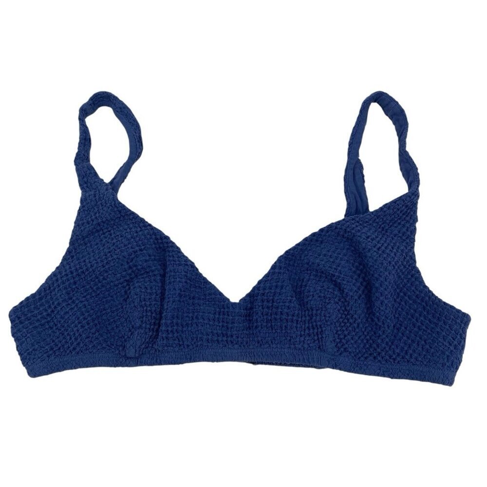 Donni Women’s Size XXL Blue Cotton Waffle Bralette Bra Top NWT